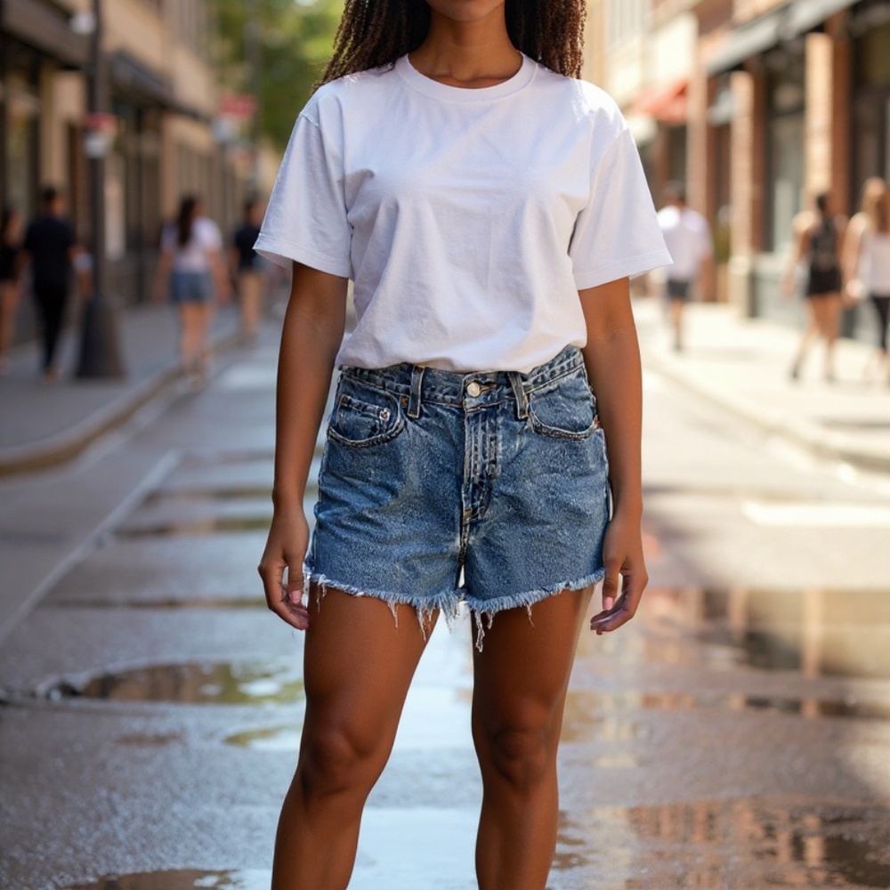 Levi’s 550 Relaxed Fit Cutoff Denim Shorts Sz 28